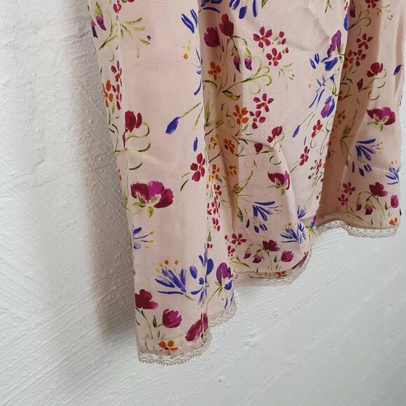 Forever New Womens Apricot Floral Silk Sleeveless Short Dress Size 12 - Picture 4 of 6